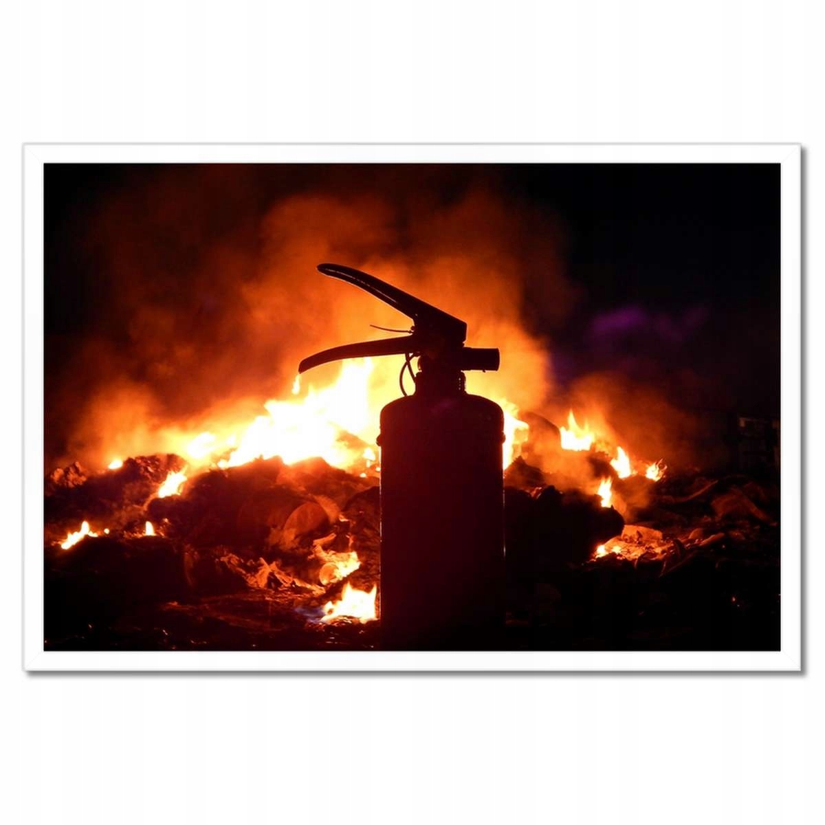 Plakáty v rámu 60x40 Hasicí Přístroj z ohnivého prostředí