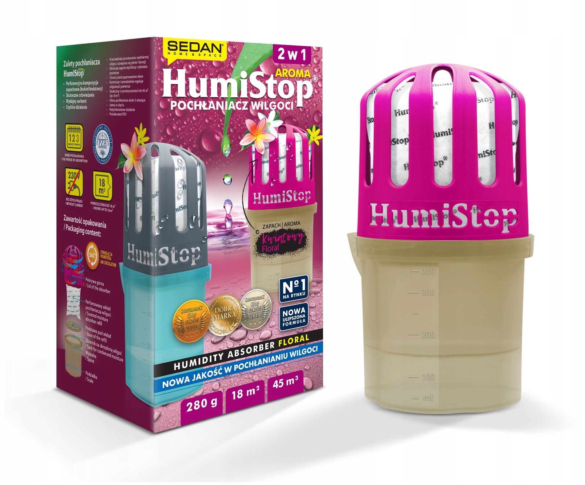 

Pochłaniacz Wilgoci Humistop Aroma zapach Kwiatowy