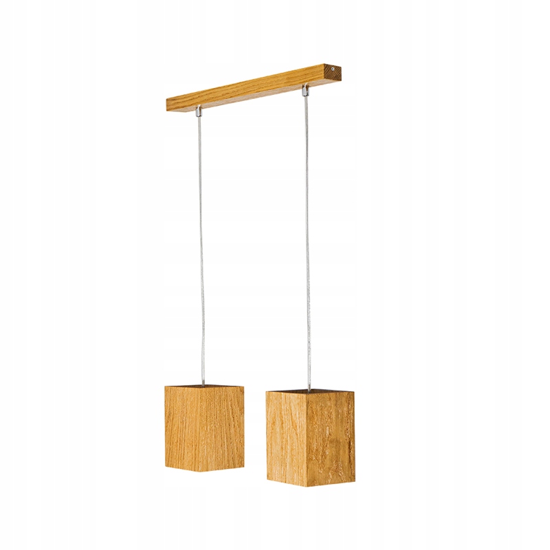 Závěsná stropní lampa 2 stínítka 15x10 cm Stropní dřevěná Loft 12W GU10