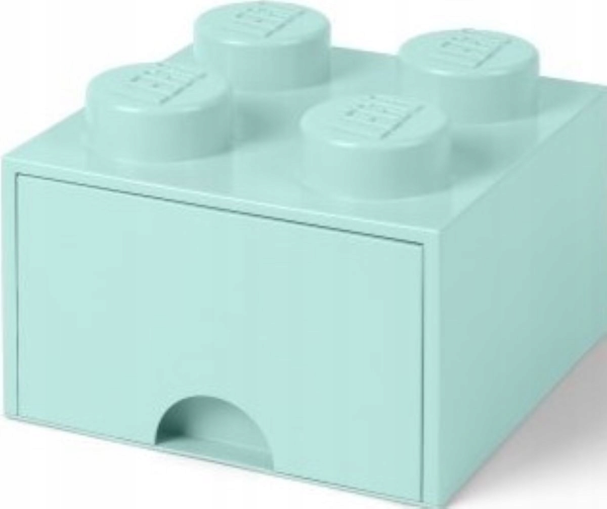 Lego Zásobník Se Zásuvkou Klocek 4 Kontejner 2x2 Brick Krabička Velký Mořský Aqua
