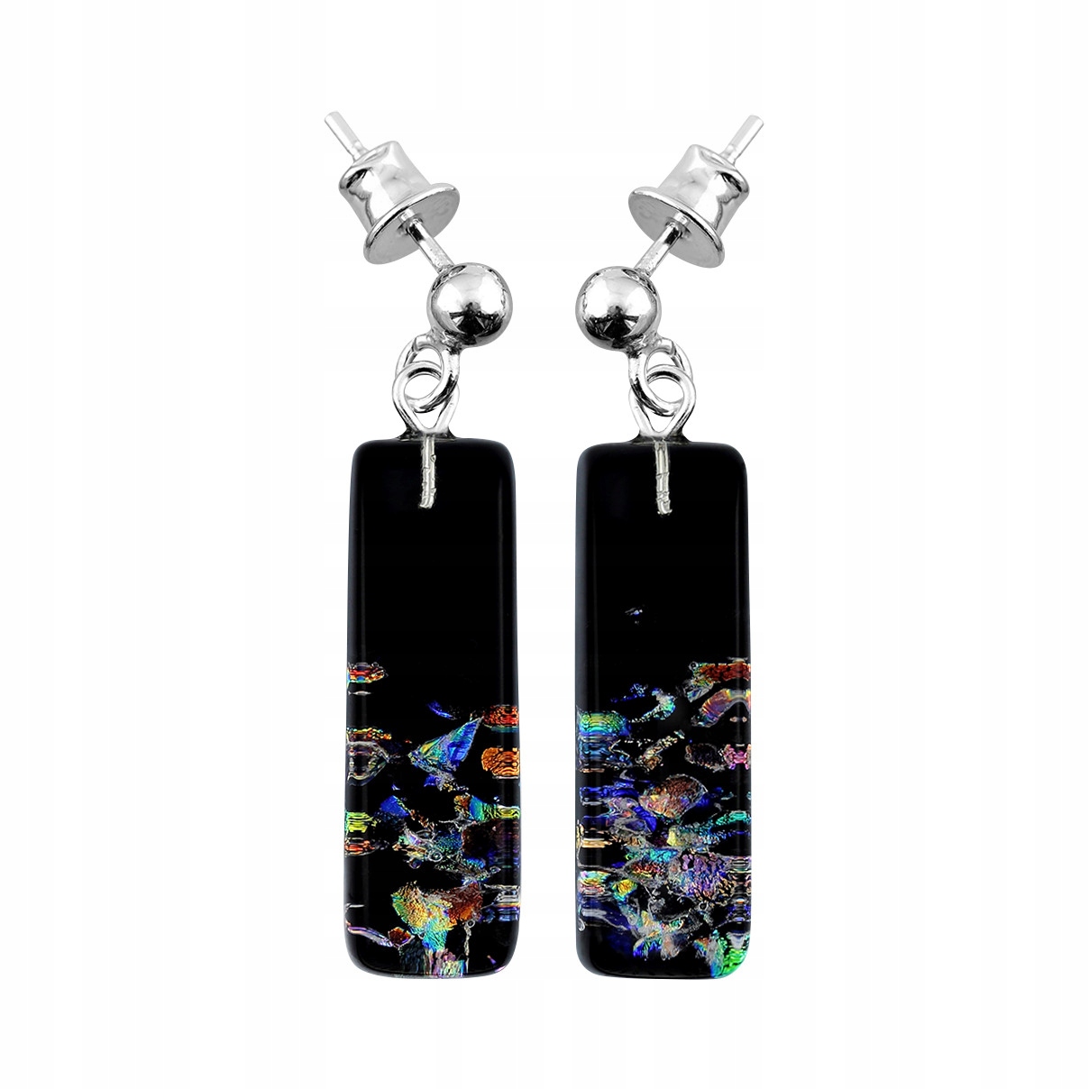 Náušnice vícebarevné sklo murano