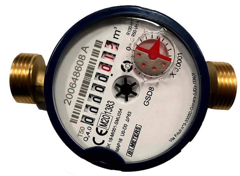BMeters GSD8 DN20 3/4" suchý antimagnetický vodoměr pro studenou vodu
