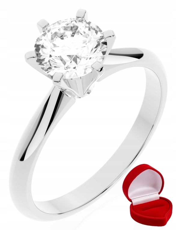 Zlatý Prstýnek 585 14k Safír 1 ct Bílé Zlato R10