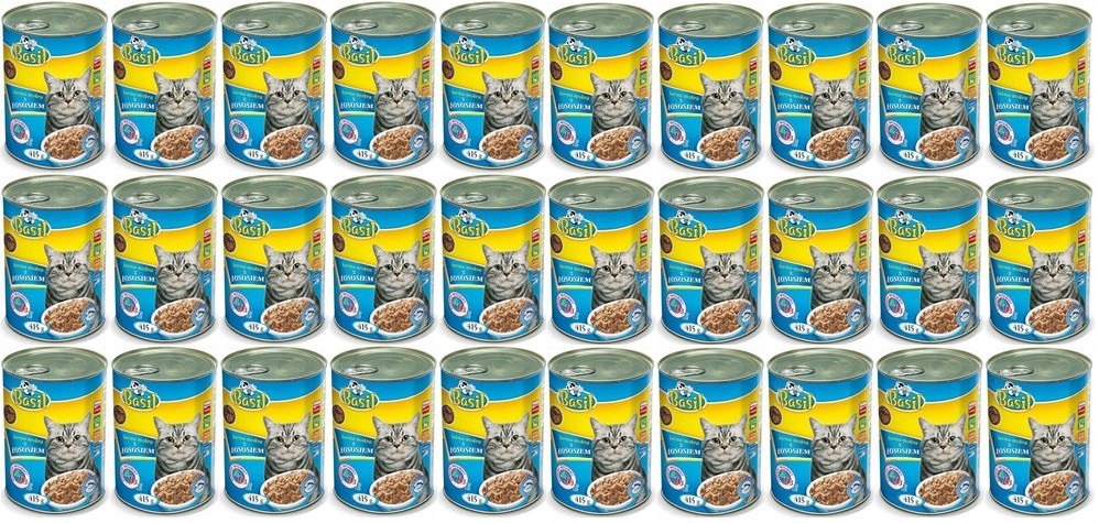 Levně Krmivo Basil 415 g s lososem pro kočky 30 ks konzerva
