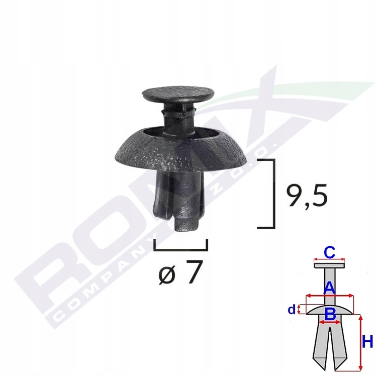 

Kołek rozporowy osprzętu 7mm Toyota Lexus x10szt