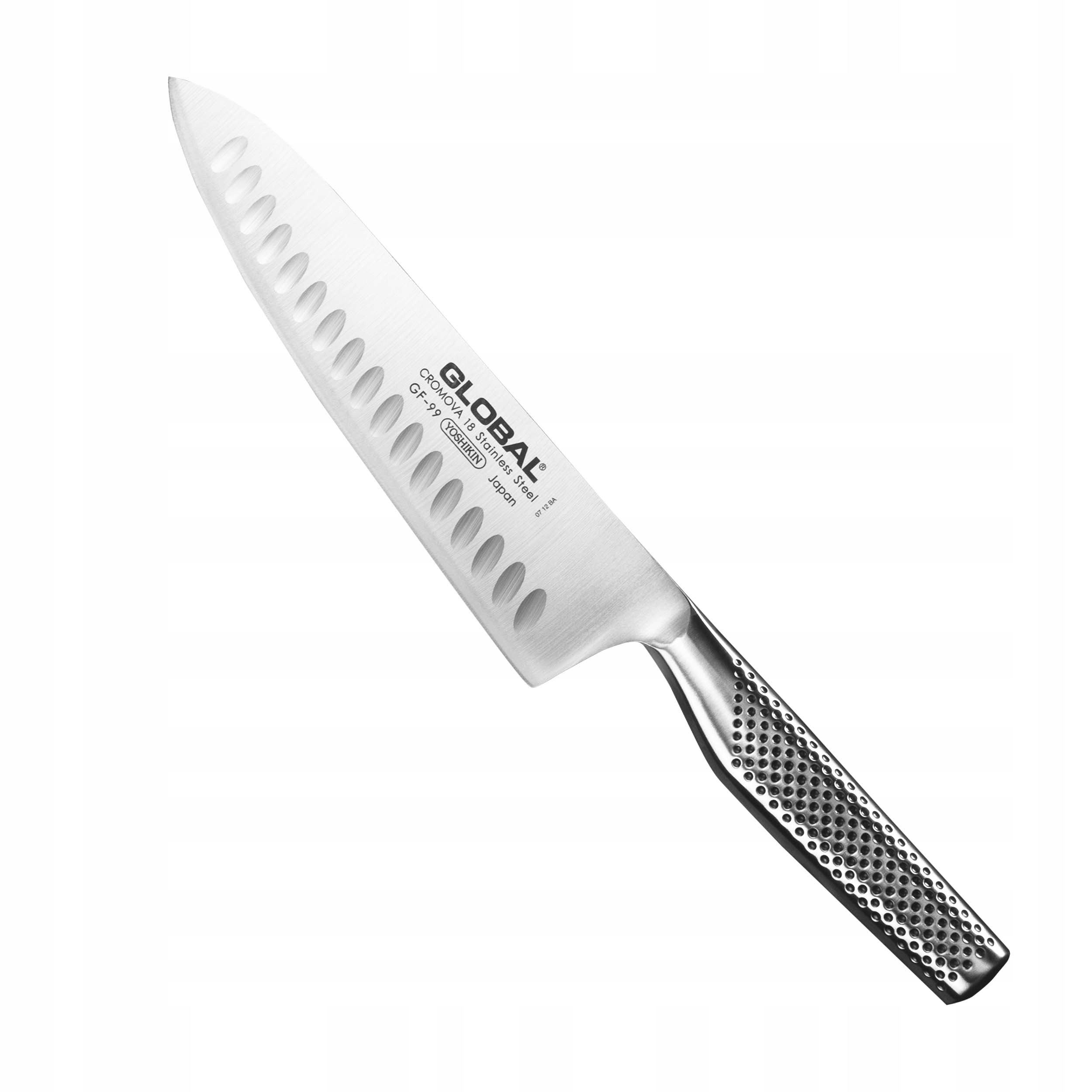 Nôž šéfkuchára Global GF-99 20,5 cm Cromova 18, čepeľ vrúbkovaná