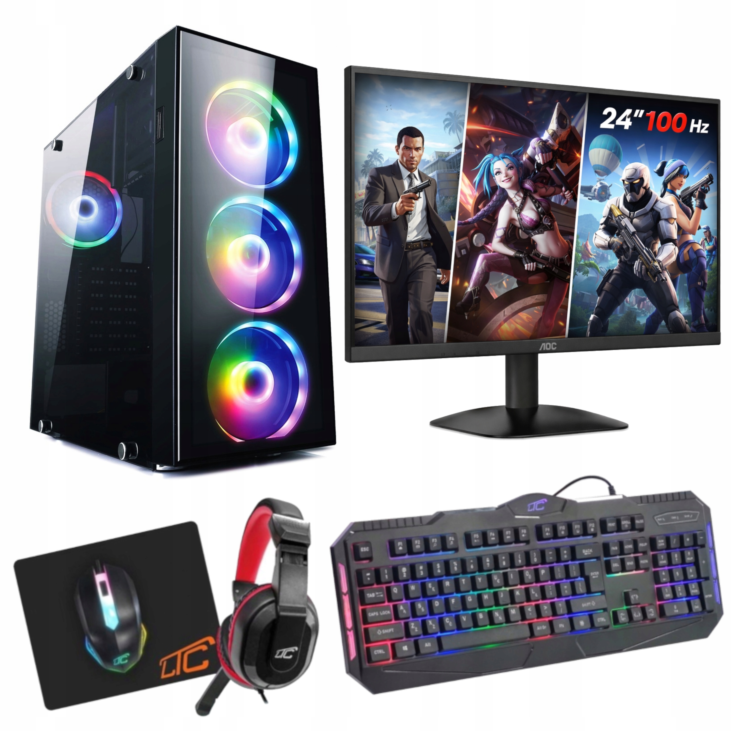 Zestaw Komputer Do Gier Ryzen 5 3400 G l 32 Gb Ram l 1TB Ssd l Win 11 Pro