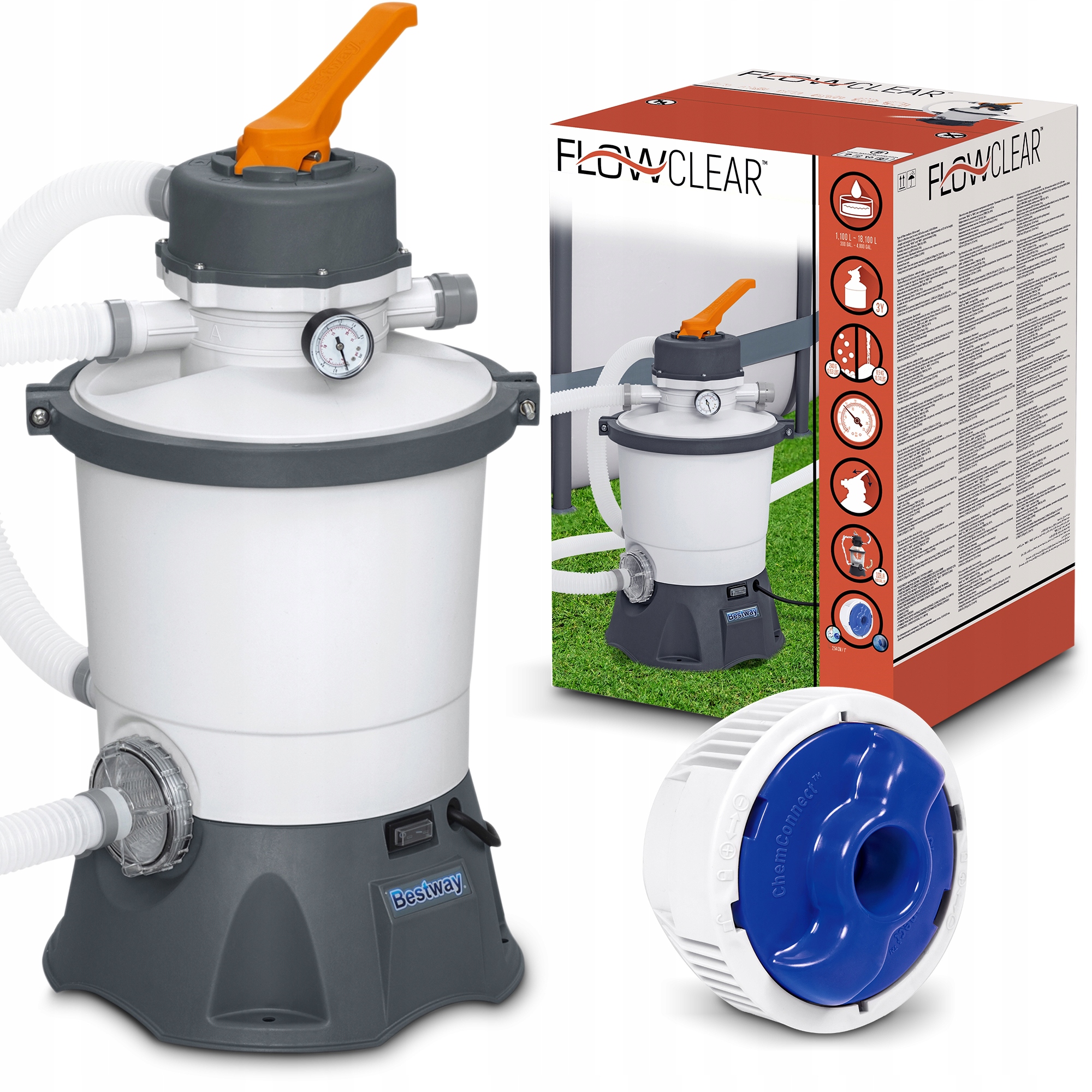 

Pompa Piaskowa Filtr Do Basenów 3028 L/h Bestway