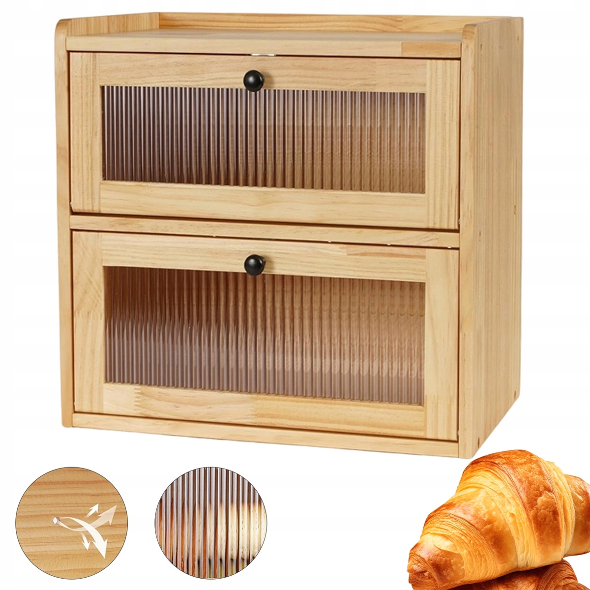 Dřevěná nádoba s magnetickými dvířky a větracími otvory