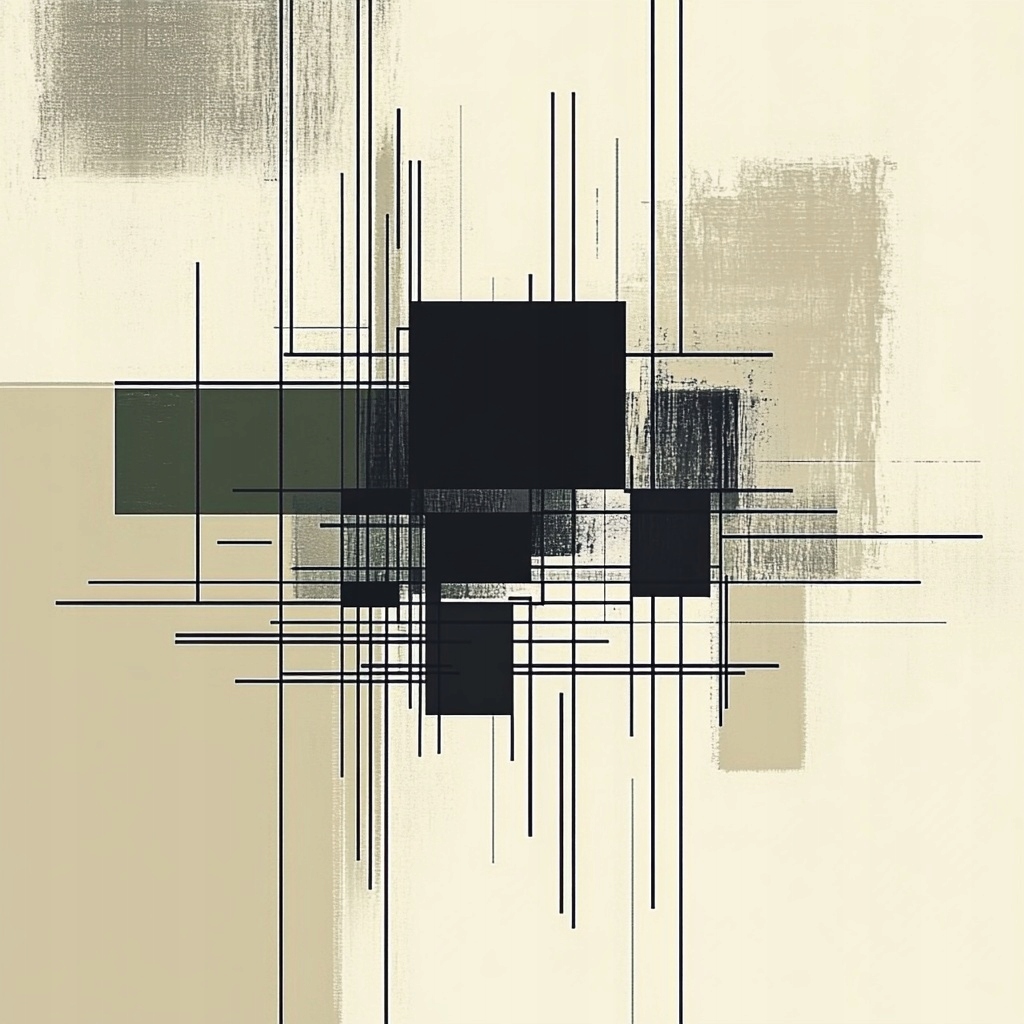 Obraz Na Plátně Canvas Abstrakce Bauhaus Mid-century Modern Linka 80x80