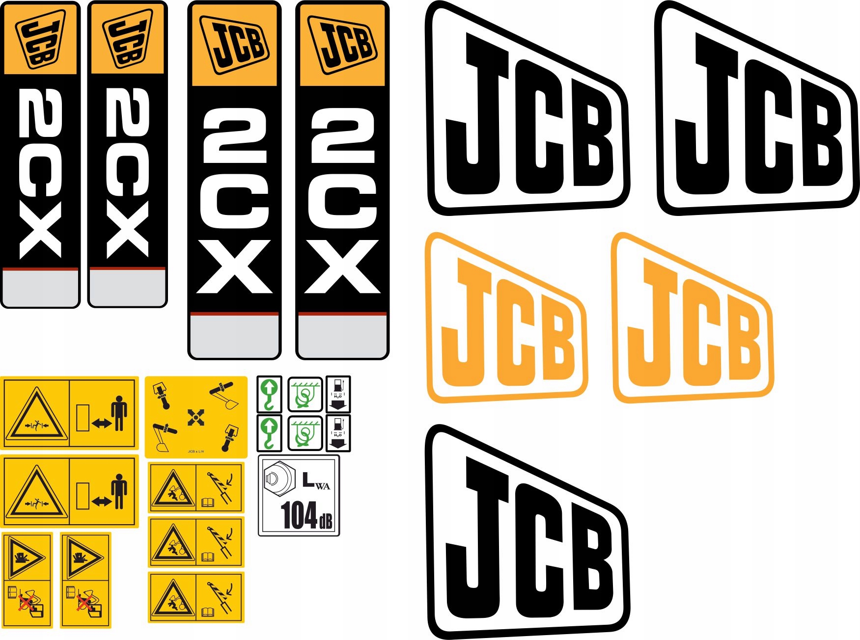 Samolepky Jcb 2CX Laminované Rypadlo Nakladač #2