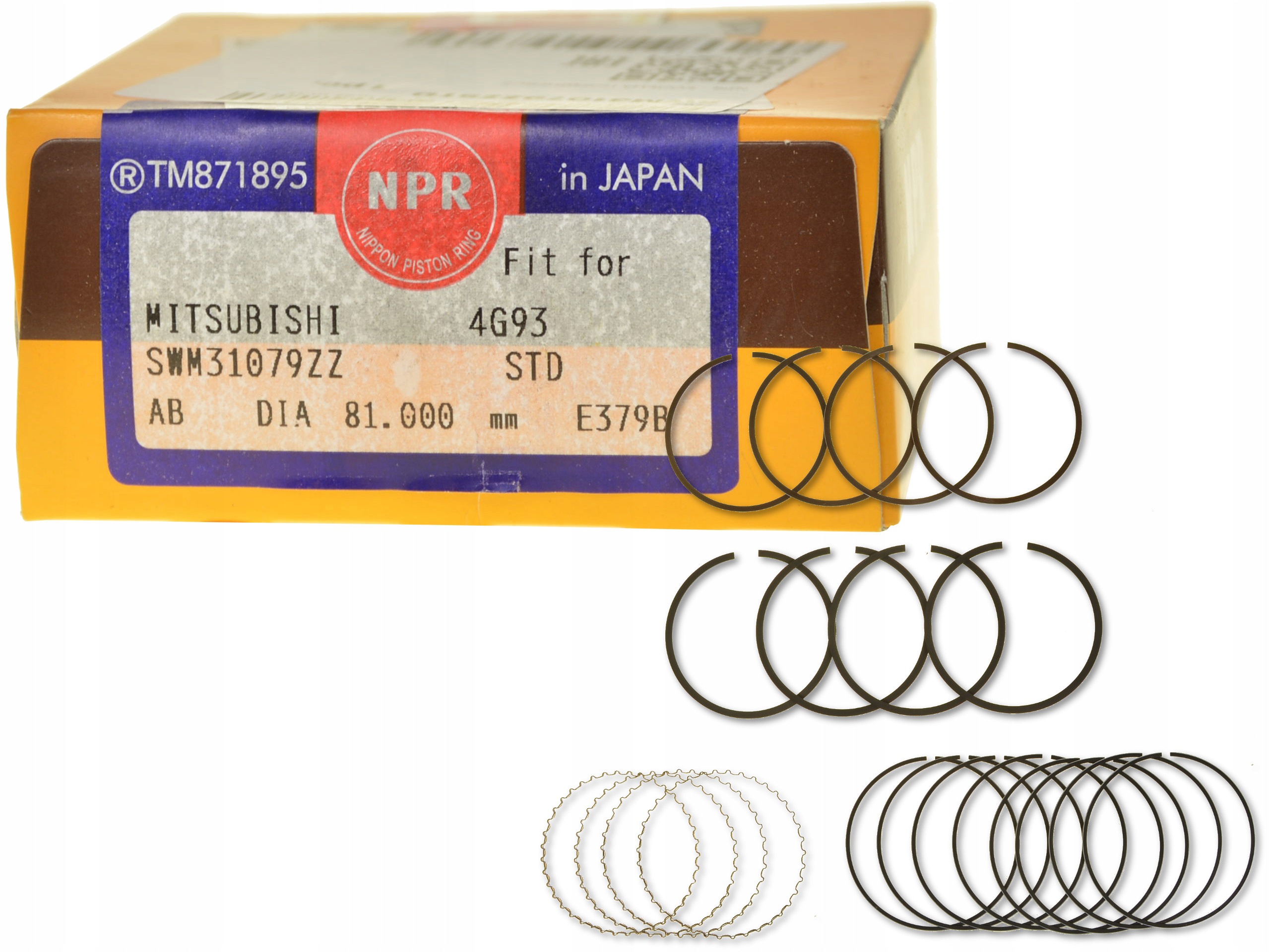 Pístní Kroužky Komplet SWM31079ZZSTD Npr Mitsubishi 1.6 4G92 1.8 4G93
