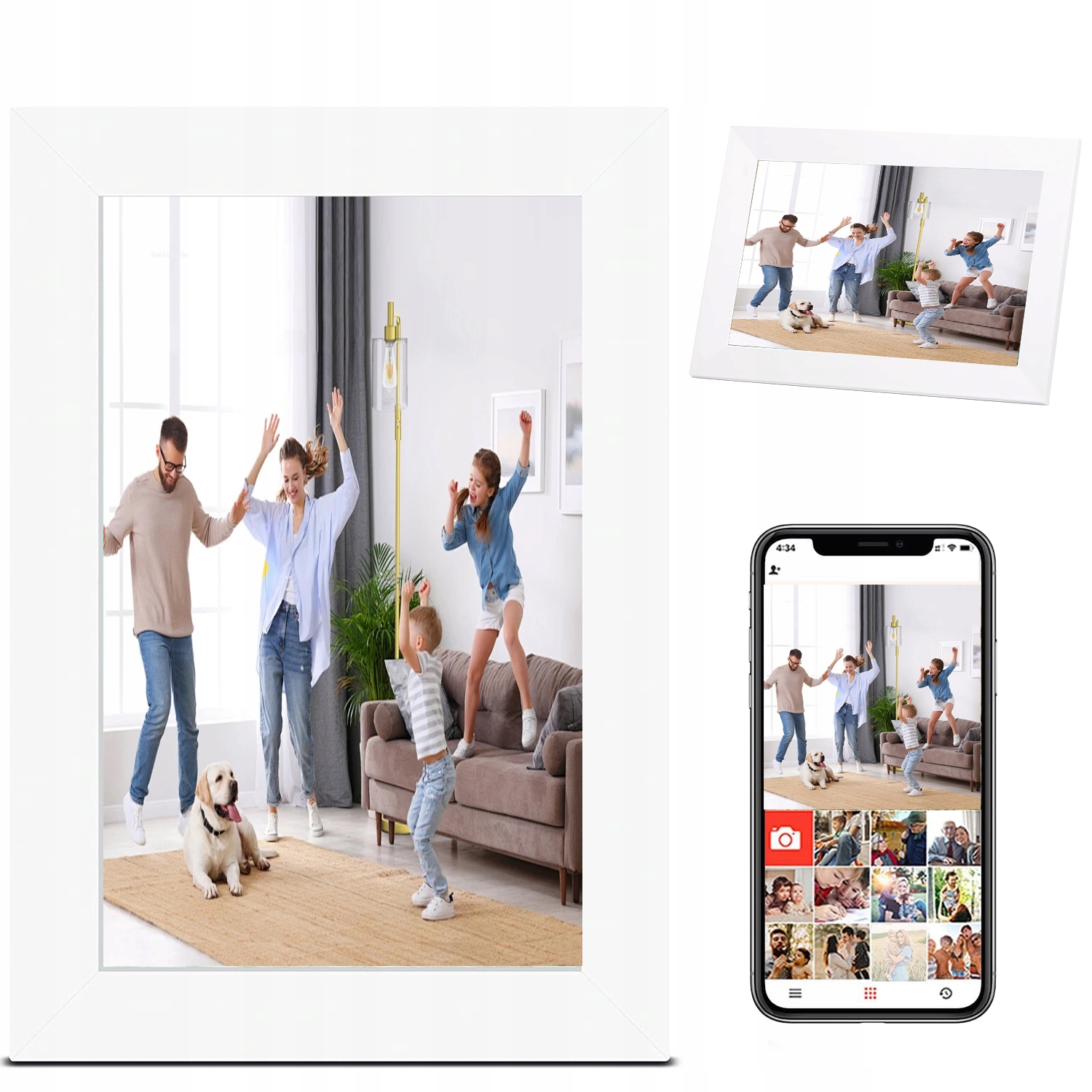 Frameo Digitální Rámeček Na Fotografie Smart Cloud Otočný Wi-fi 10,1 Palce