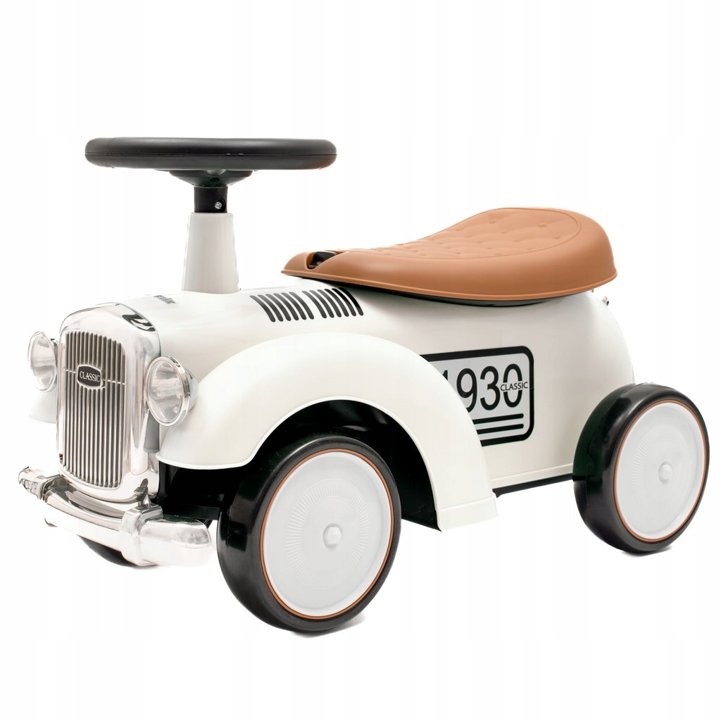 Baby Mix Retro beżowy dziecięcy jeździk auto autko BabyMix miękkie koła Eva