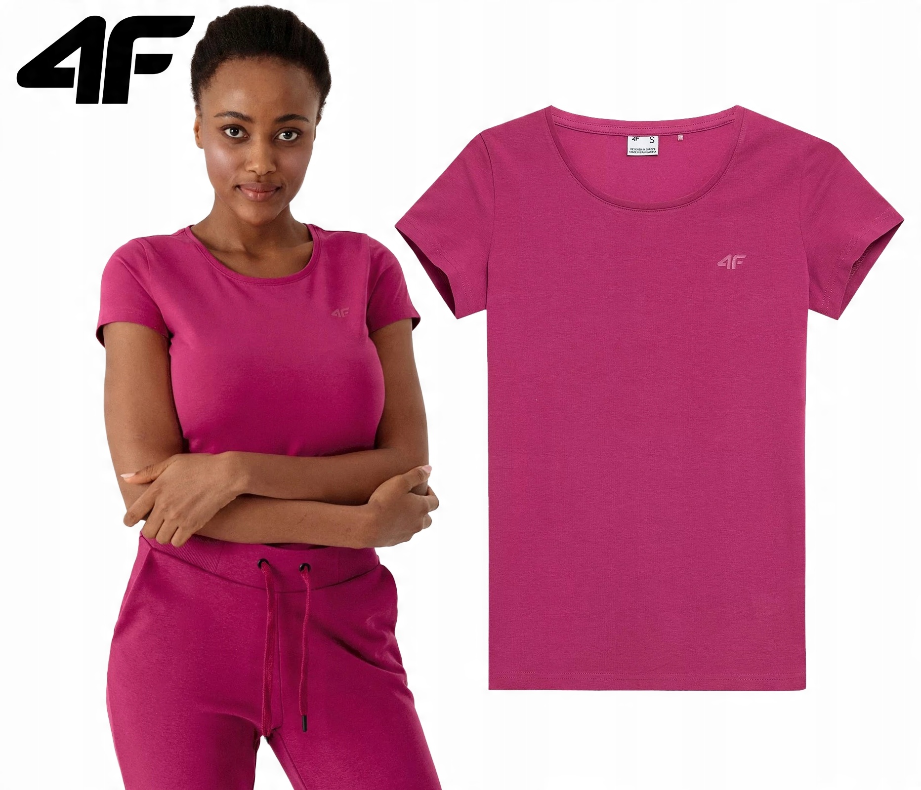 

4F T-shirt Basic Damski Slim L22 TSD350 XL