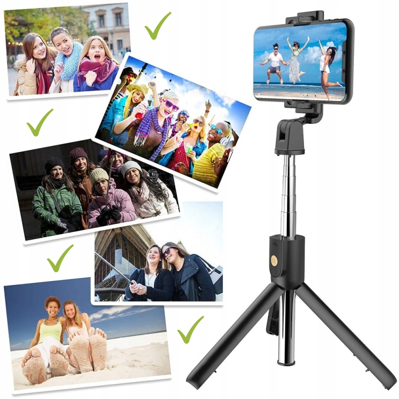 Rozsuwany Kij Selfi Tripod Statyw + Pilot Bluetoot Model ESTIPRO