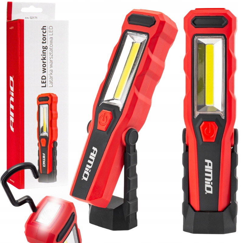 Mocna Latarka Akumulatorowa Lampka Inspekcyjna 3W Cob 1W Led 1800mAh Usb