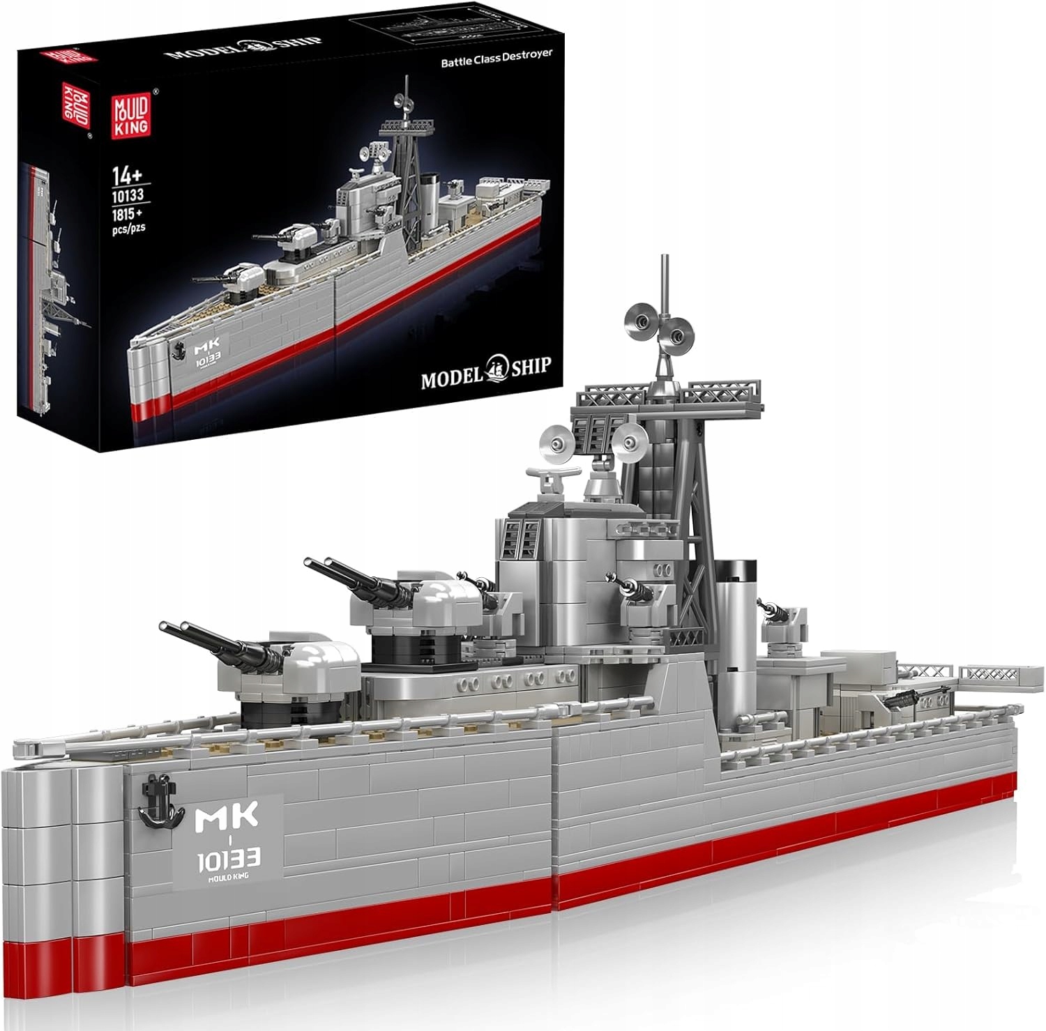 Klocki Mould King 10133 Statek Okręt Wojenny Battle Destroyer 1815 El.