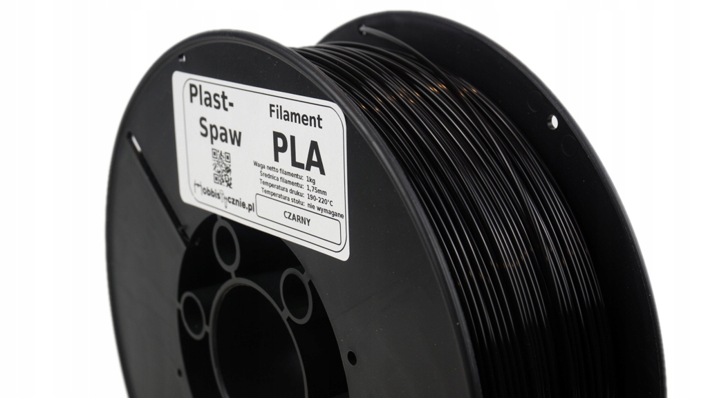 Filament PLA Czarny Plast-Spaw 1kg 1,75mm PlastSpaw Black EAN (GTIN) 5905930060009