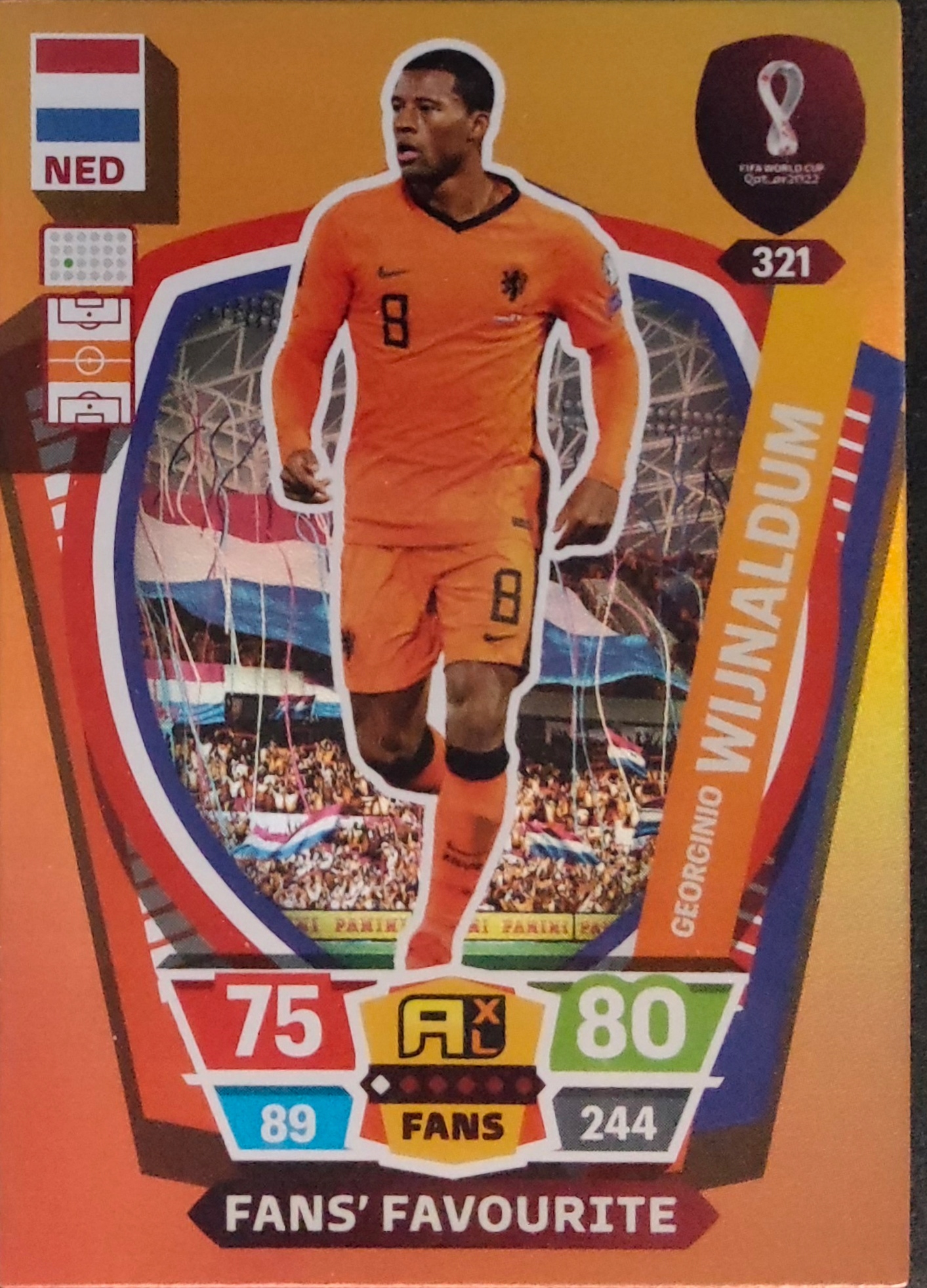 Panini World Cup Qatar 2022 Fans Favourite 321 Georginio Wijnaldum Holandia