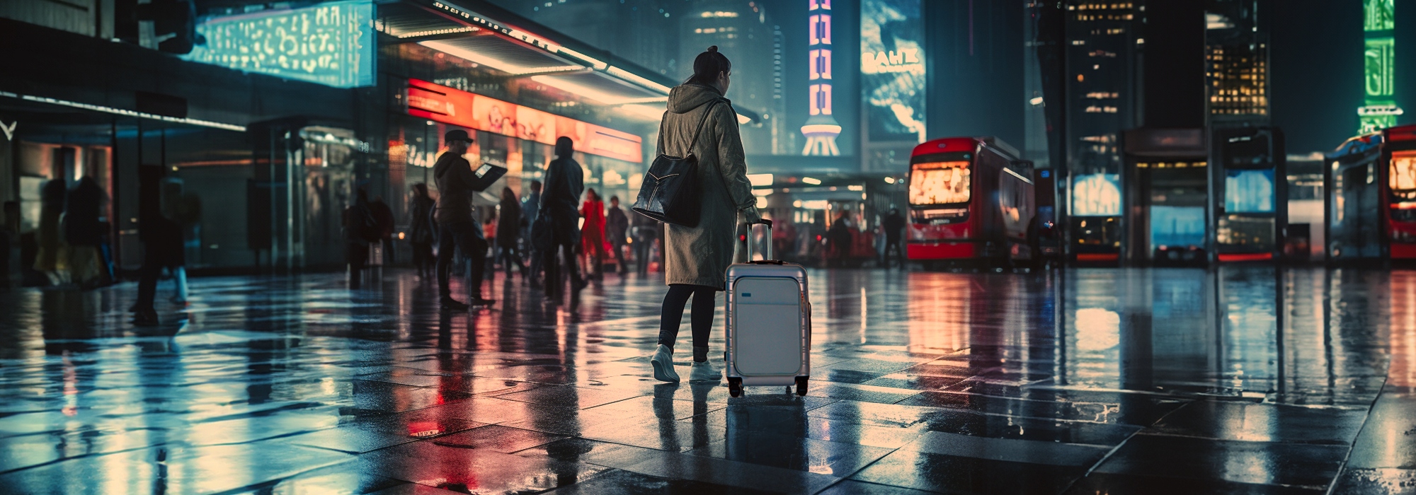 Walizka - Materiał policarbon | Zamek otwierany na odcisk palca | koła 360° Zestaw nie