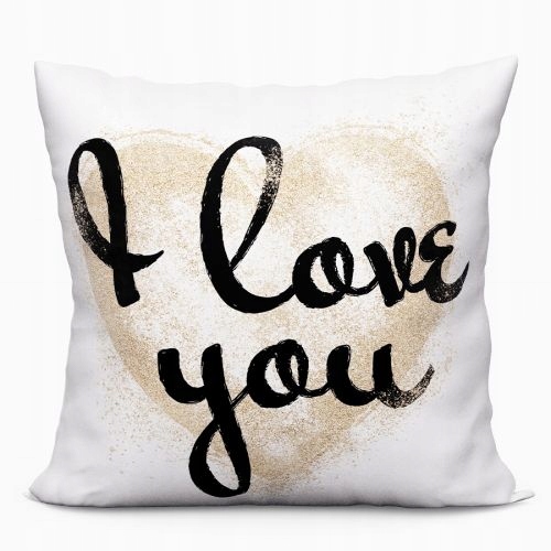 

Poszewka welwetowa z napisem I love you 40x40 cm