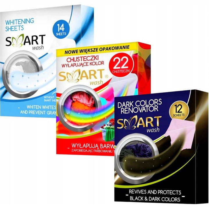 

Smart Wash Zestaw chusteczek do prania MIX