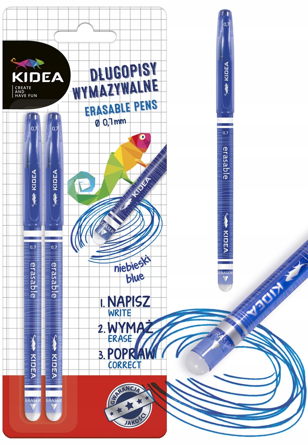 Długopisy wymazywalne, 2 sztuki