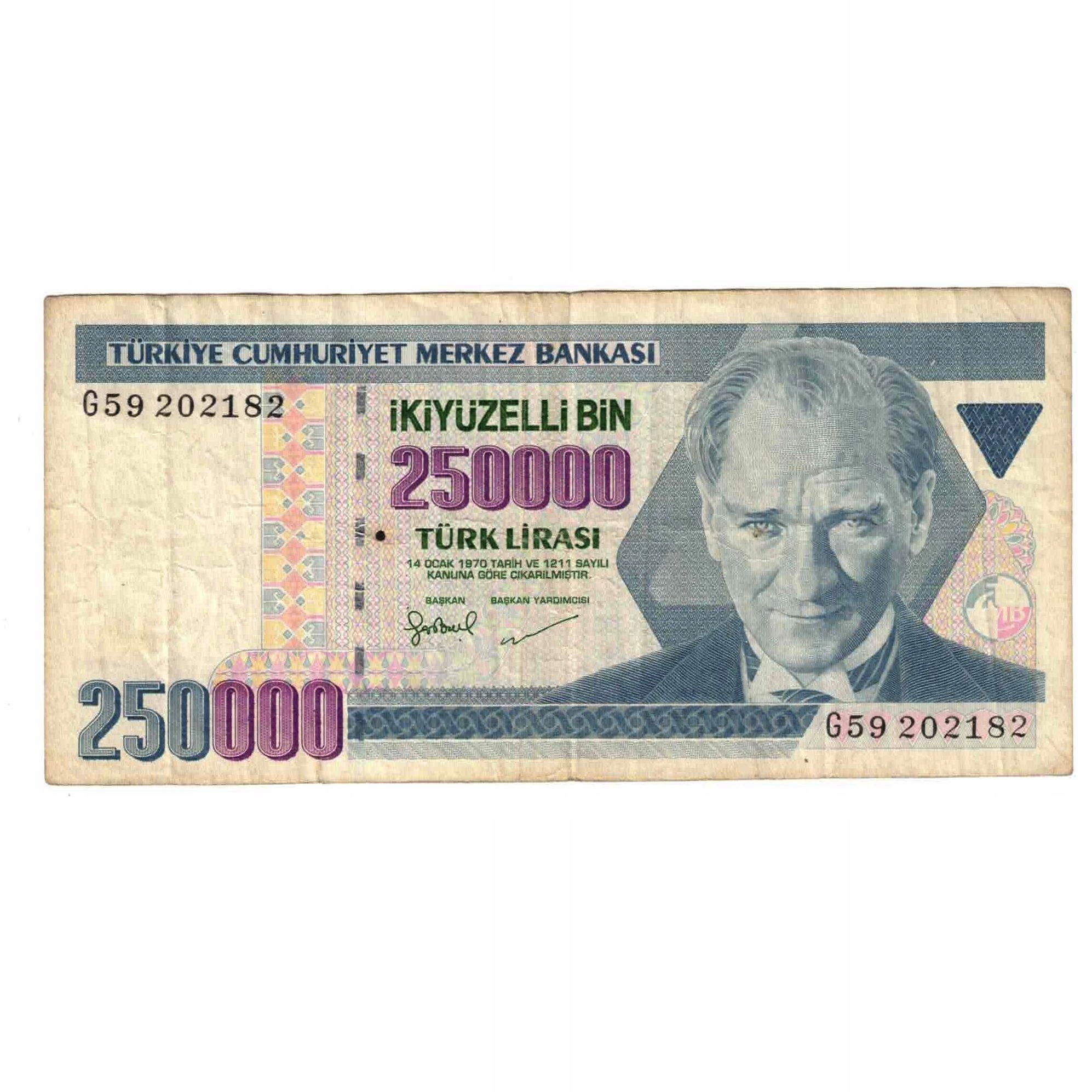 Banknot, Turcja, 250,000 Lira, L.1970, 1970-01-14,