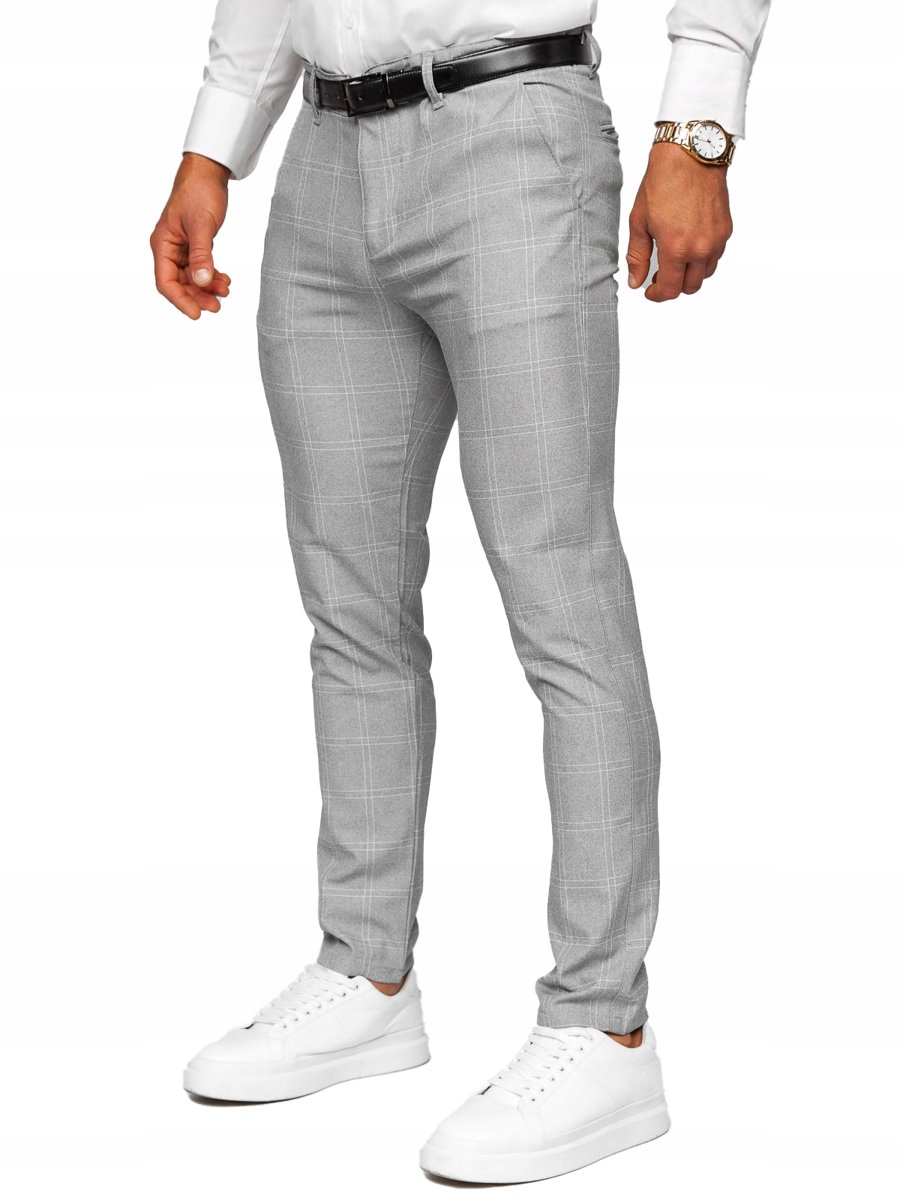 

Spodnie Chinosy Szaro-białe 0036 DENLEY_33/L