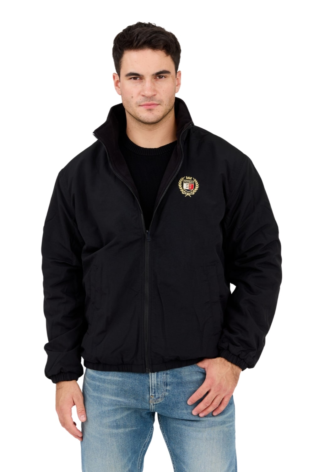 Tommy Jeans Černý oboustranný pánský bomber s fleecem XXL