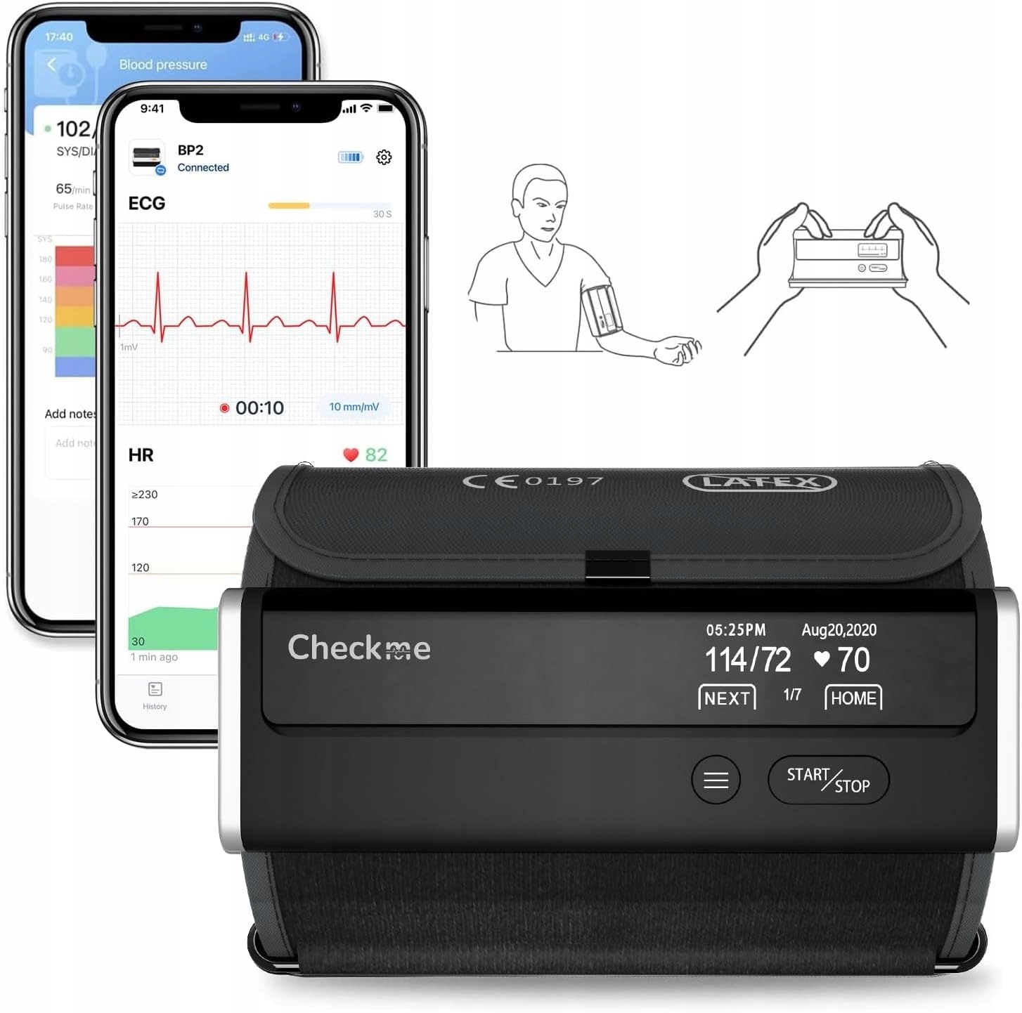 CheckMe BP2 Connect Ciśnieniomierz Przedramię EKG Bluetooth WiFi AI