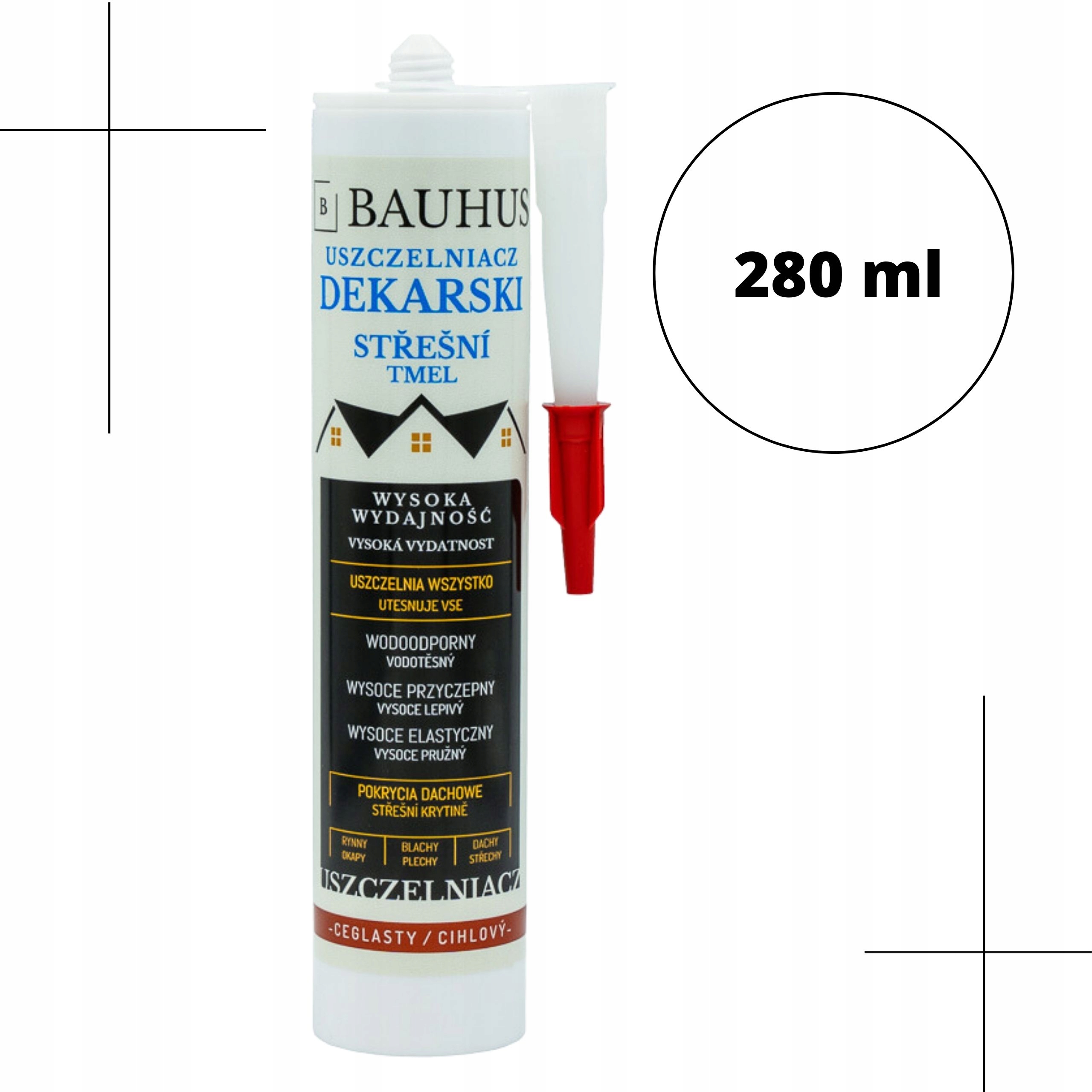 Uszczelniacz dekarski Silikon CEGLASTY do DACHÓW RYNIEN brązowy czerwony EAN (GTIN) 5904441503173