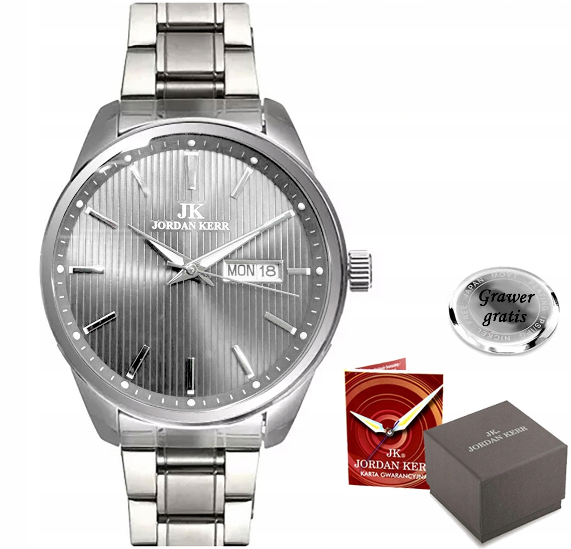 Pánské hodinky Jordan Kerr – ocelové – krabička Gravírování