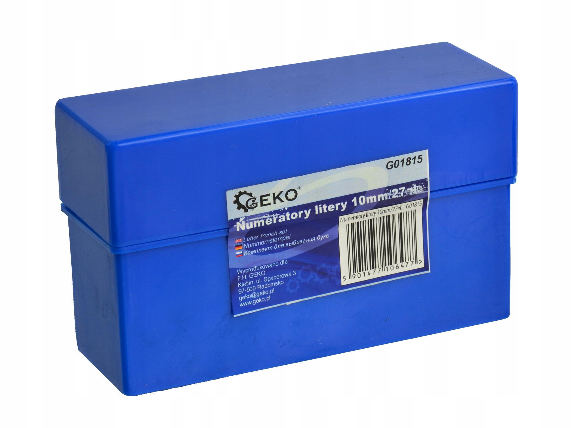 GEKO NUMERATORY LITERY 10MM 27 ELEMENTÓW G01815 EAN (GTIN) 05901477106477