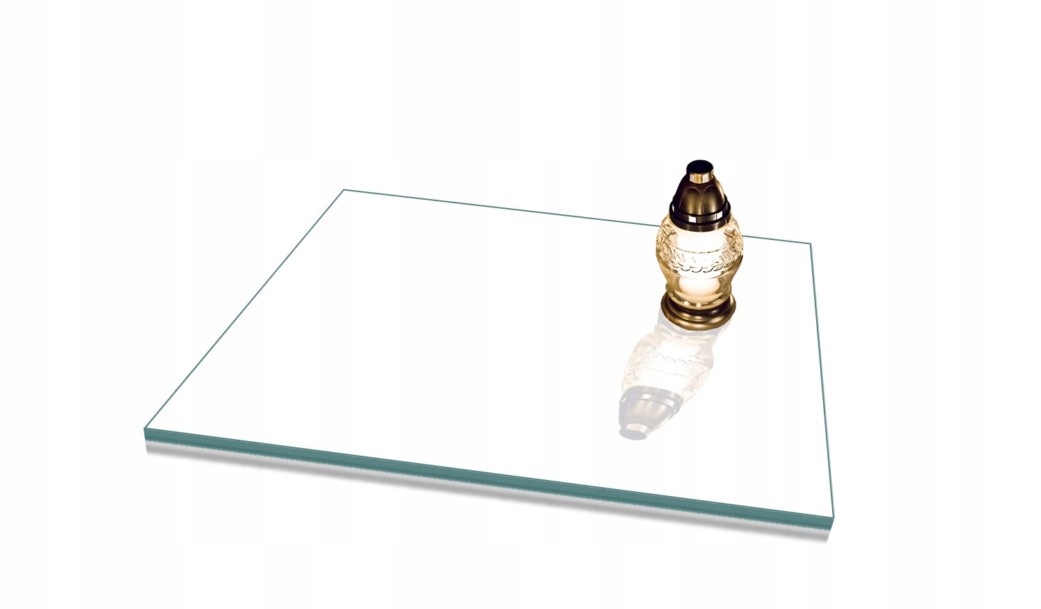 Skleněná Podložka Pod Svícen Květiny 60x52 Bílá Na Hřbitov