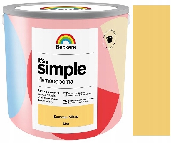 Beckers It`s Simple Plamoodporna Farba Do Ścian I Sufitów Summer Vibes 5L