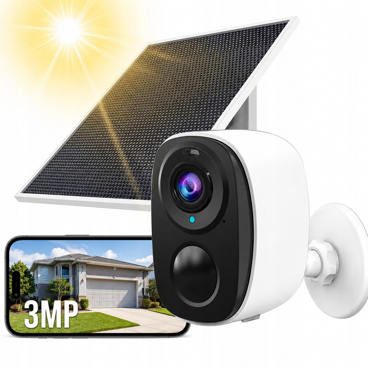Zewnętrzna Kamera Solarna Ip Na Kartę Okam Wifi 3MPx