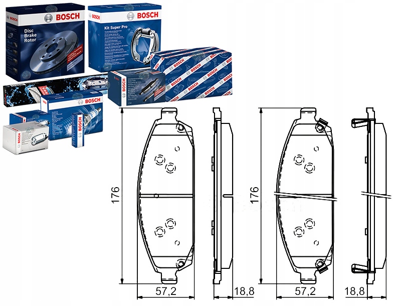 BOSCH КОМПЛЕКТ КОЛОДОК ТОРМОЗНЫХ8868aa