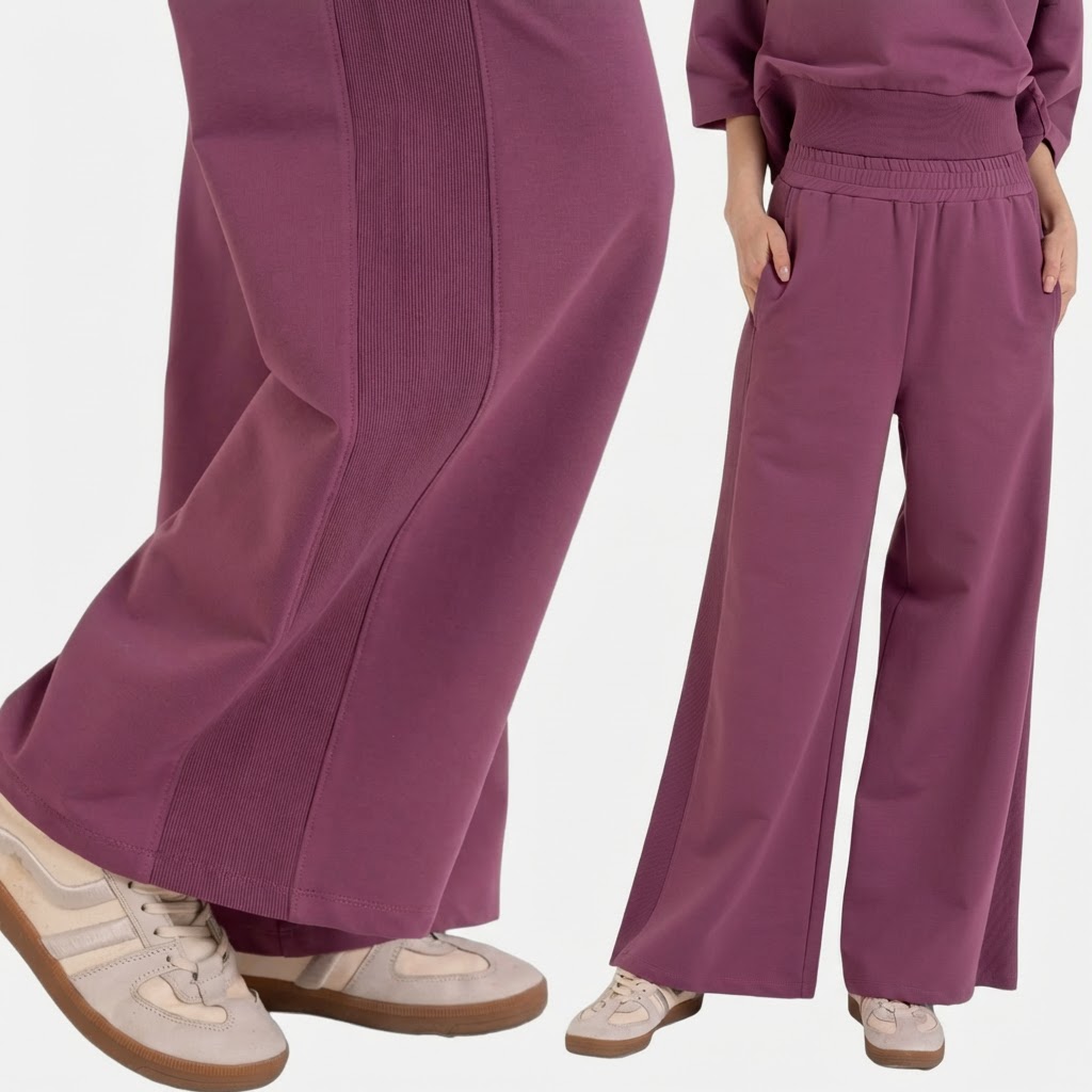 Spodnie Damskie Dresowe Luźne Moraj Na Codzień Fioletowe S