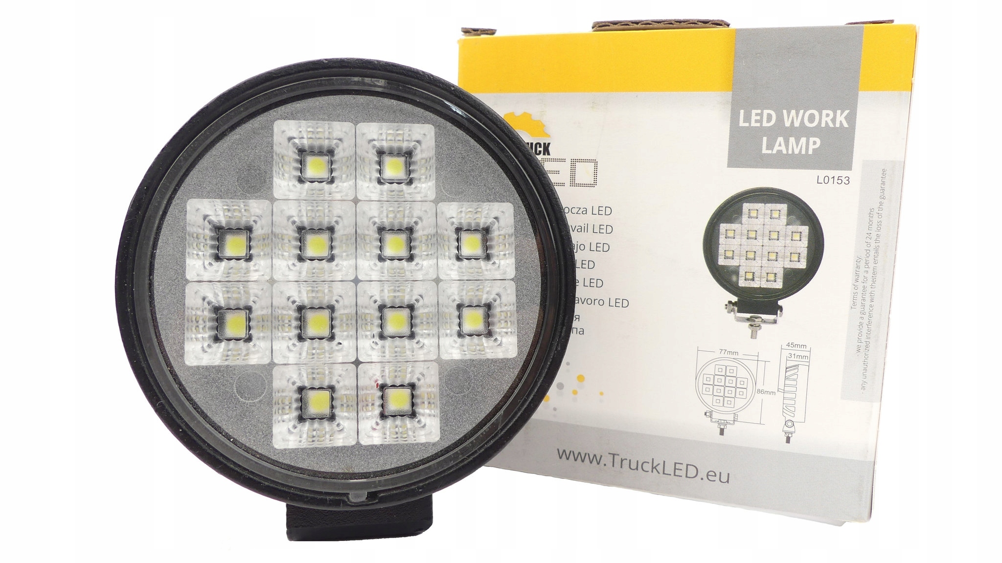 

Lampa Robocza 12LED Flood Włącznik 12-24V 1800lm