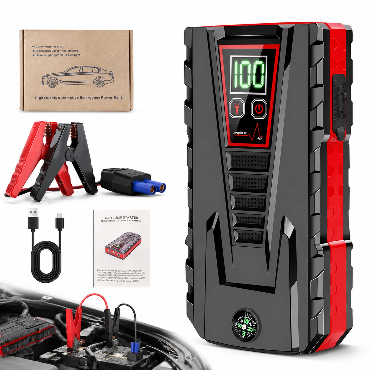 Vysoká kvalita Startovací booster jump startér, powerbanka do auta