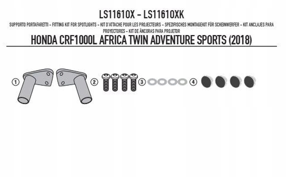 Kappa Upevnenie Halogénov KS310 A KS322 Honda CRF1000L Africa Twin Adventur