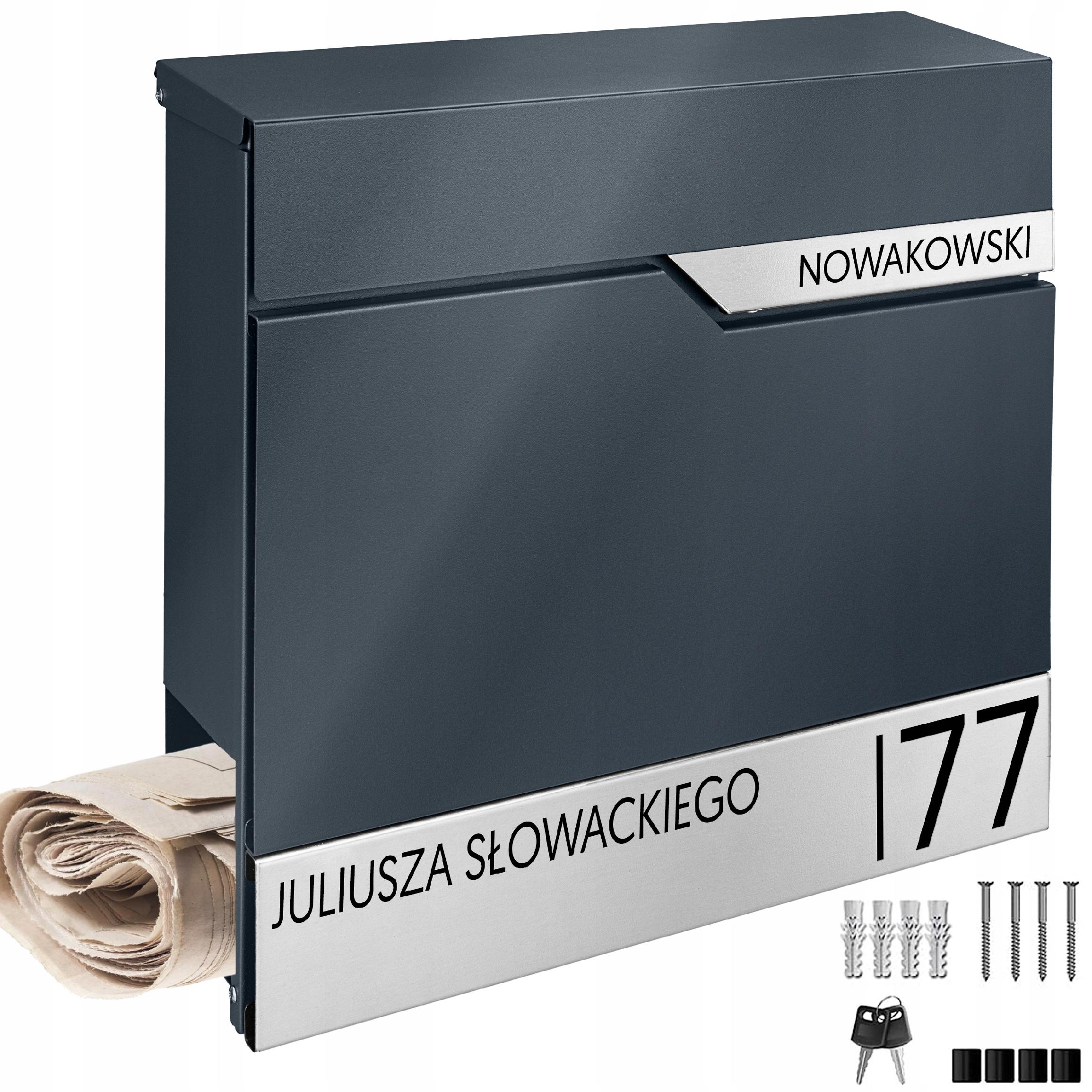 Poštovní Schránka Na Dopisy Adresa Nápis Moderní Antracitový Deník