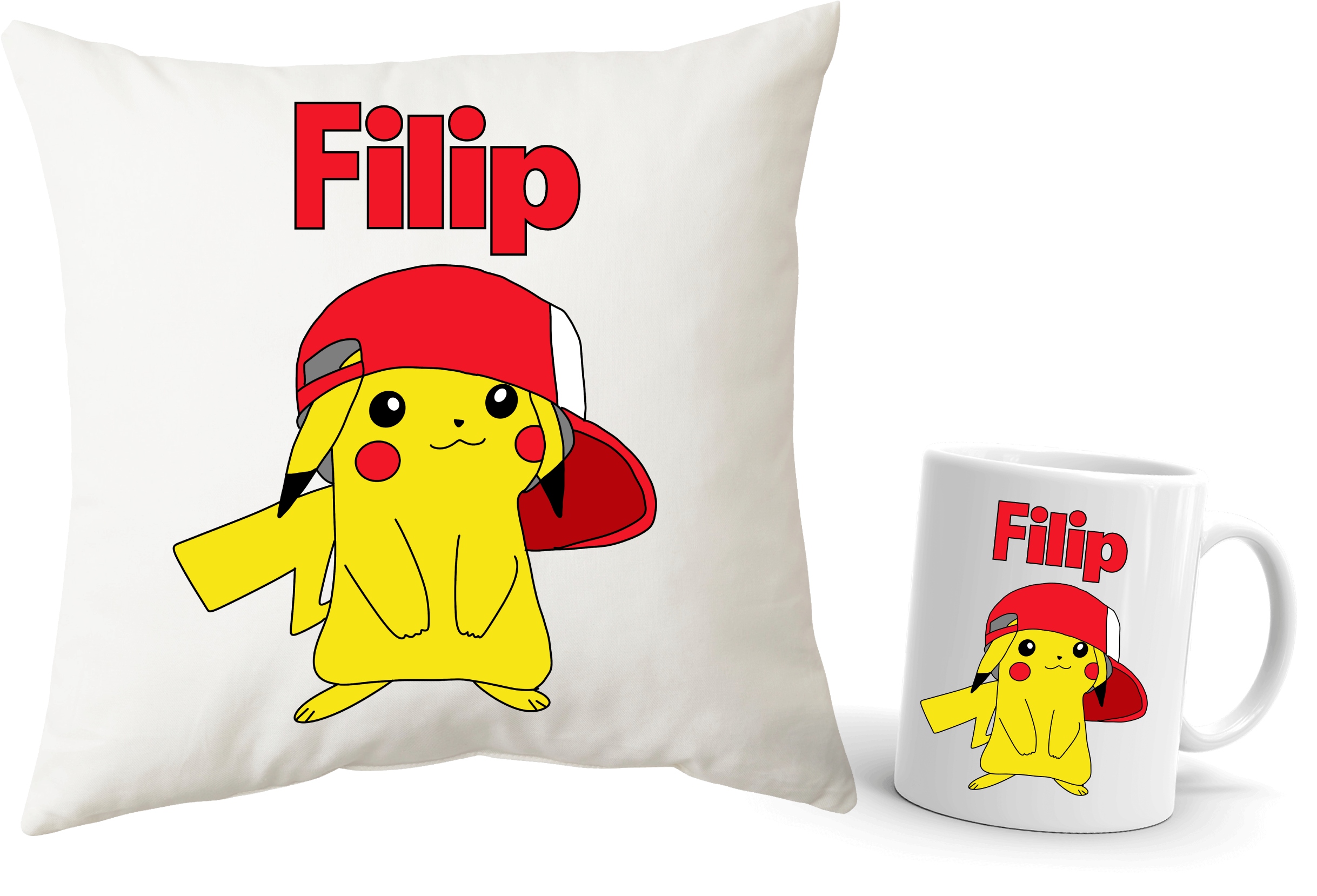 

Poduszka Kubek z Pikachu dowolne imię