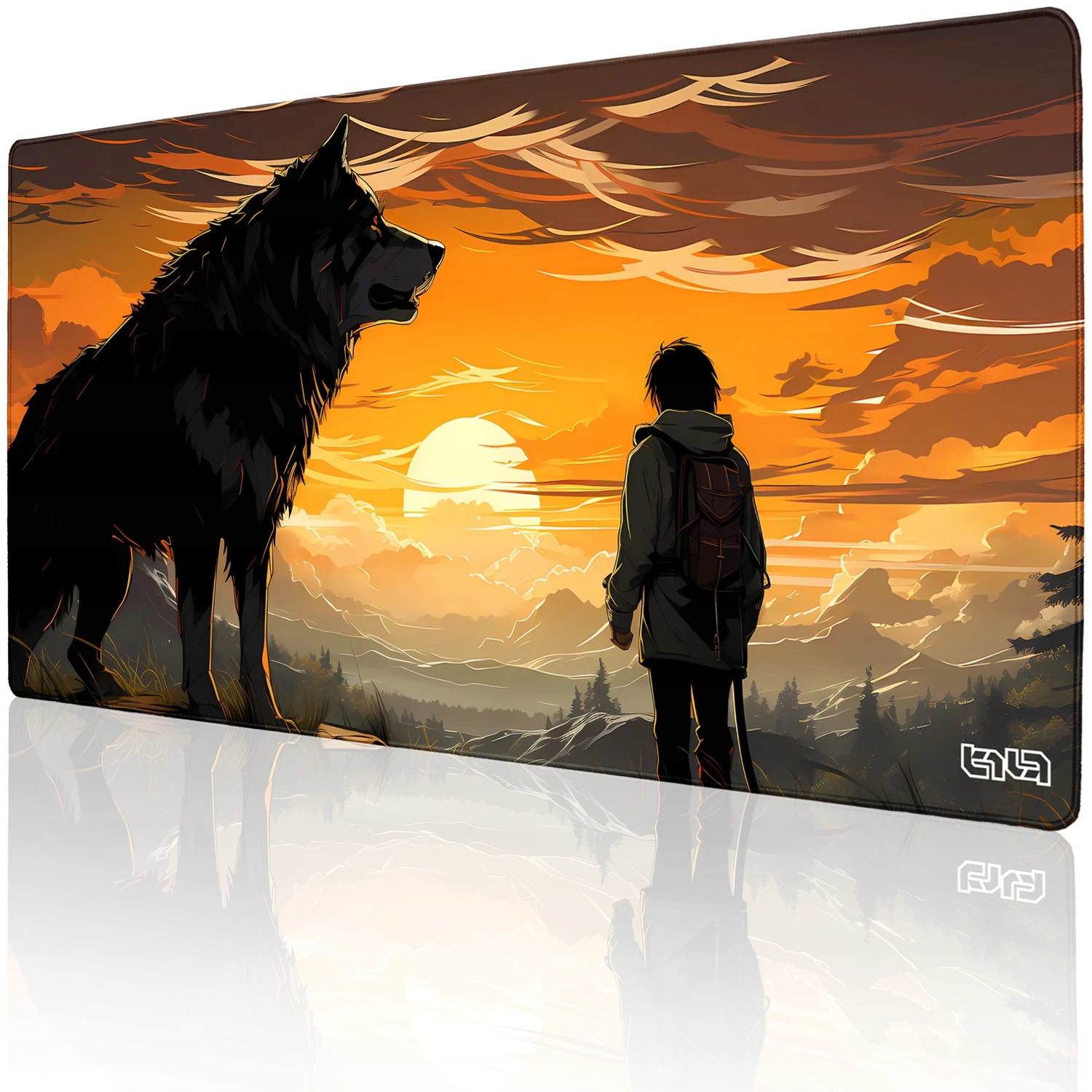 Podložka Pod Myš XXL Vlčí obránce 100x50 Tilt Odolná XXL XL Velká