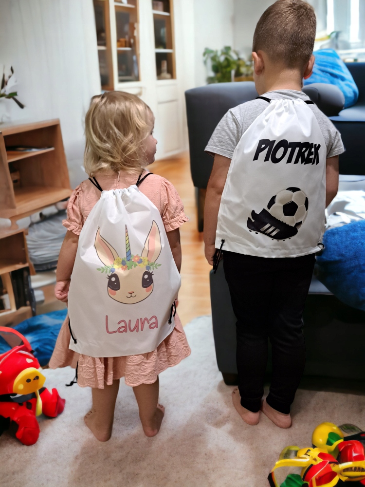 WOREK Z NADRUKIEM ZE ZDJĘCIEM FOTO GRAFIKĄ LOGO Wysokość 34 cm