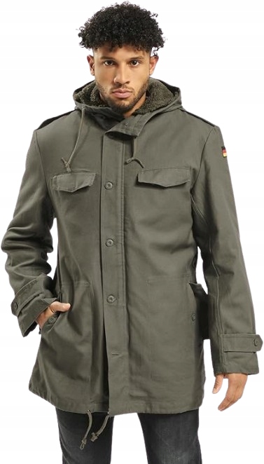 Brandit Parka Pánská Khaki S Nášivkou A S Kapucí 48 7FA