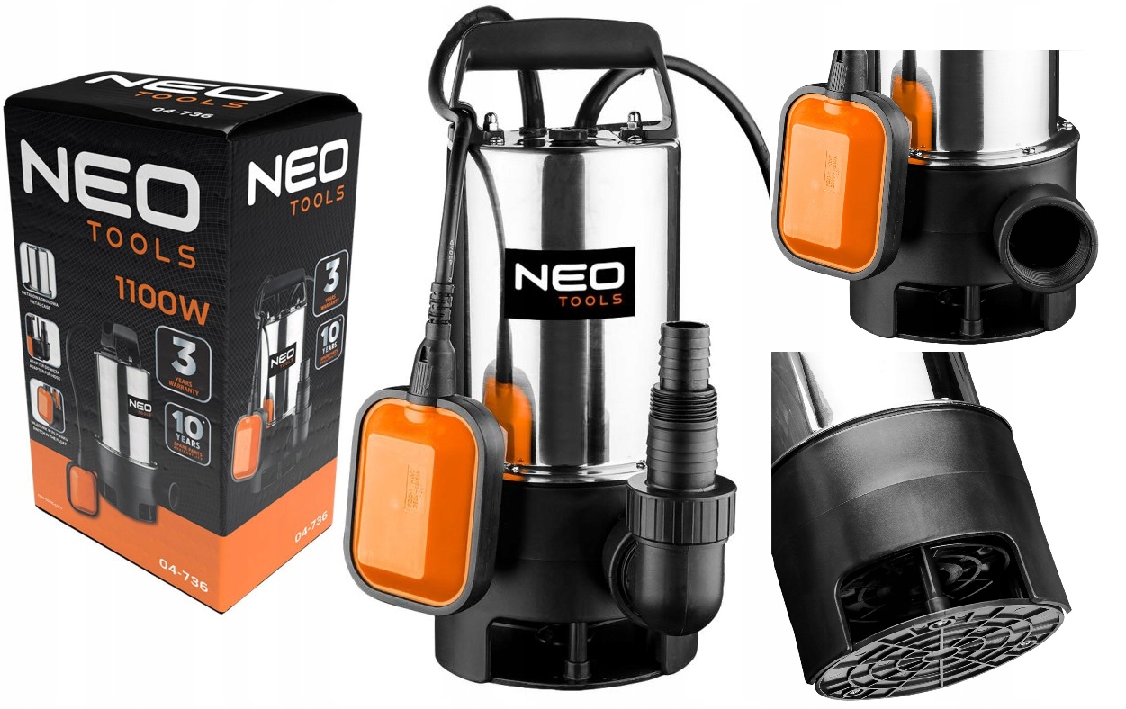 Neo Tools Ponorná Pumpa Na Špinavú Vodu 1100W 04-736