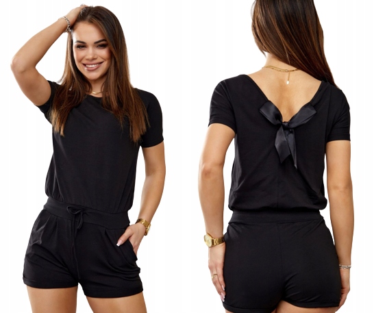 Pohodlná letní bavlněná kombinéza s mašličkou, velikost L